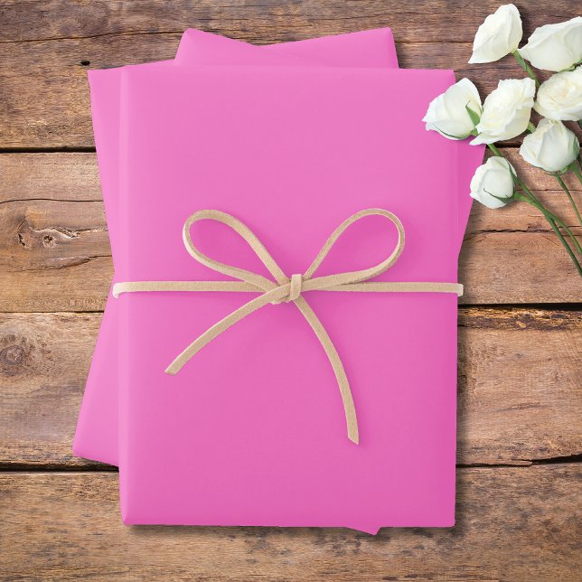 Neon Pink Solid Colour | Classic | Elegant Wrapping Paper Sheet (Creator Uploaded)