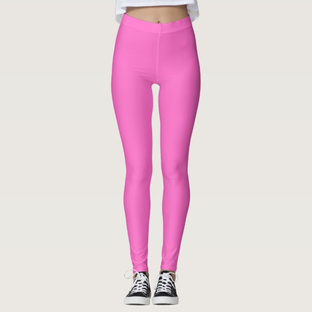 Neon Pink Solid Colour | Classic Leggings (Front)