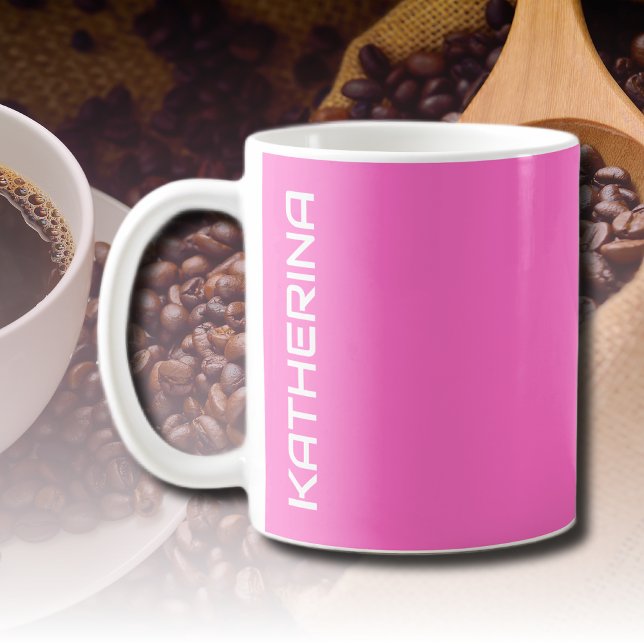 Neon Pink Solid Colour | Classic Personalised  Coffee Mug (Creator Uploaded)