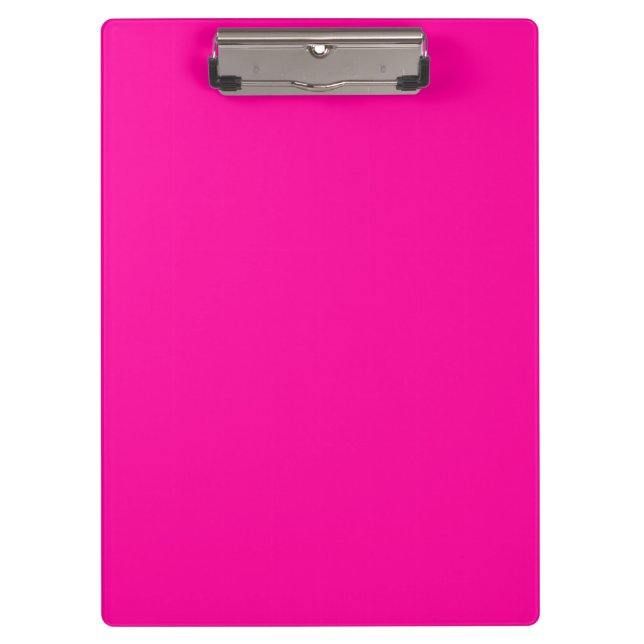 Neon Pink Solid Colour Clipboard (Front)