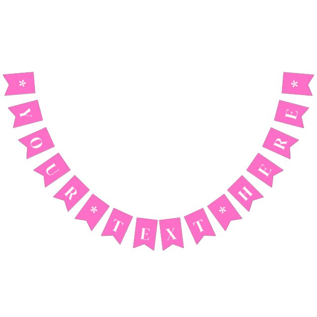 Neon Pink Solid Colour Custom Bunting (All)