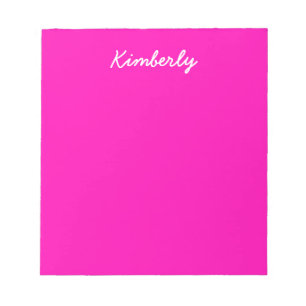 Neon Pink Solid Colour Customise It Notepad