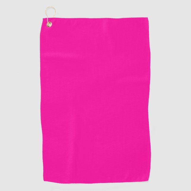Neon Pink Solid Colour Golf Towel (Front)