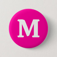 Neon Pink Solid Colour Monogram Initial