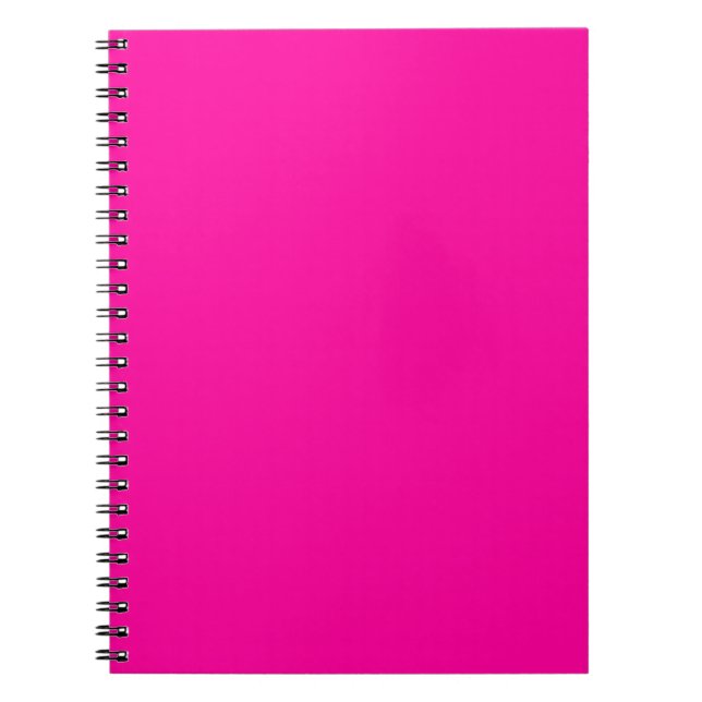 Neon Pink Solid Colour Notebook (Front)