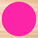 Neon Pink Solid Colour Round Paper Coaster<br><div class="desc">A vibrant and electrifying pink that is full of energy and excitement.Reminiscent of neon signs illuminating a bustling city nightlife or the vivid hues of tropical flowers,  this colour is bold,  playful,  and unapologetically lively.Perfect for making a striking statement.</div>