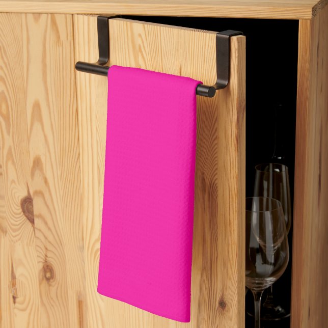 Neon Pink Solid Colour Tea Towel (Thirds Fold)