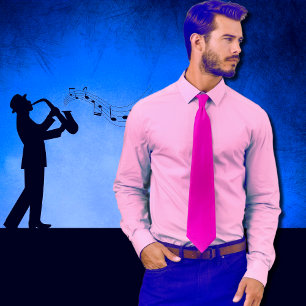 neon pink solid colour tie