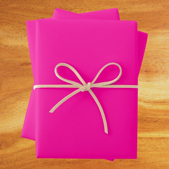 Neon Pink Solid Colour Wrapping Paper Sheet (Creator Uploaded)