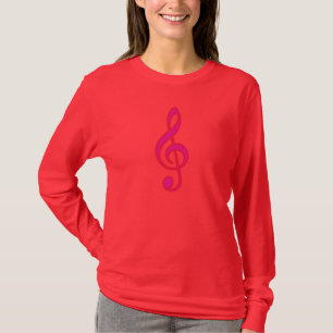 Neon Pink Treble Clef T-Shirt