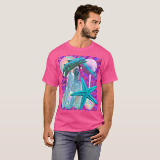 Neon Pink Vaporwave/ Seapunk Esthetic, Dolphin T-Shirt