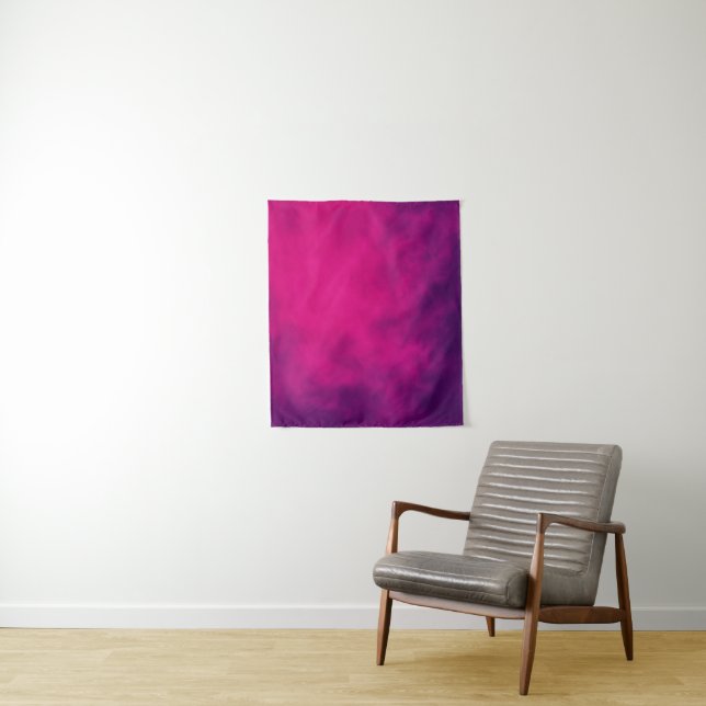 Neon Pink & Violet Smoke Tapestry – Customisable (In Situ)