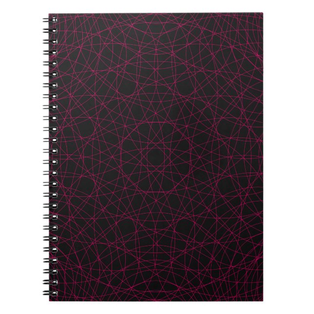 Neon Pink Web Pattern Notebook – Customisable (Front)