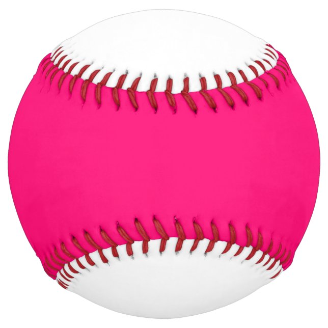 Neon Pink & White Softball – High-Visibility Game (Front)