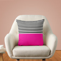 Neon Pink With Black and White Stripes