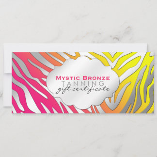 Neon Pink & Yellow Zebra Print Gift Certificates