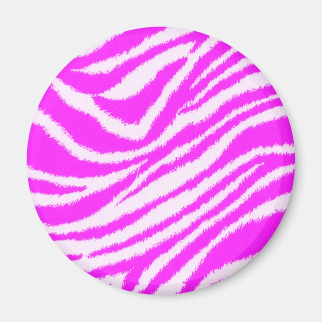Neon Pink Zebra Magnet (Front)