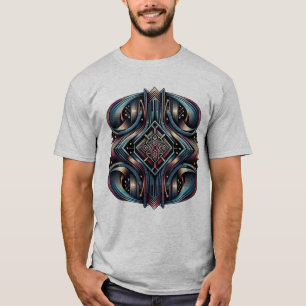 Neon Pinstripe Geometric Fusion T-Shirt