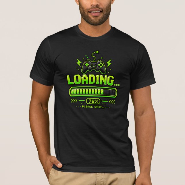 Neon Pixel Art Gamer Controller T-Shirt (Front)