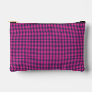 Neon Pixel Buffalo Check Pink Navy Accessory Pouch