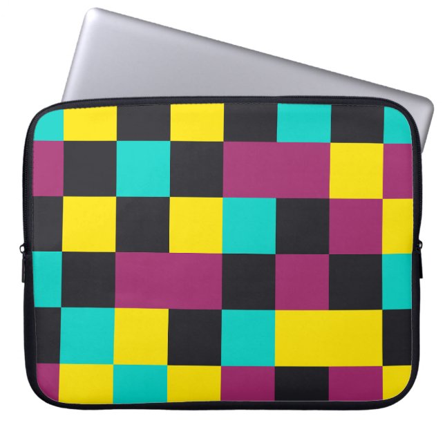 Neon Pixel Pattern Laptop Sleeve (Front)