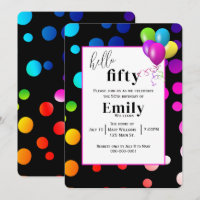 Neon Polka Dots for 50th Birthday Party