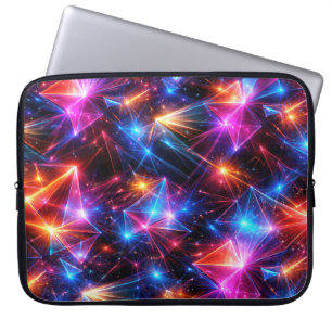 Neon Polygon Abstract with Explosions Laptop Sleeve