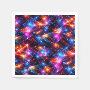 Neon Polygon Abstract with Explosions Napkin