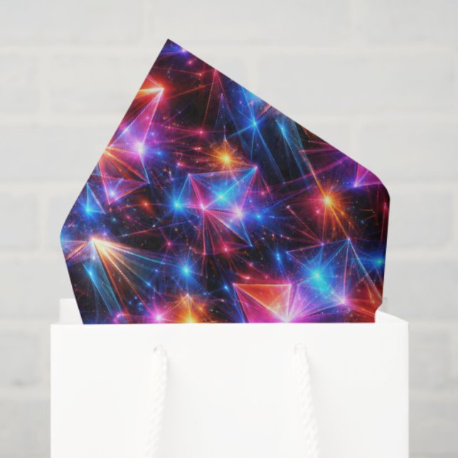 Neon Polygon Abstract with Explosions Tissue Paper (Gift Bag)