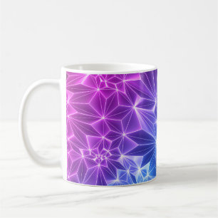 Neon Polygonal: Pink Blue 3D. Coffee Mug