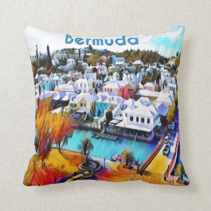 Neon Pop Art 4544 Bermuda throw pillow