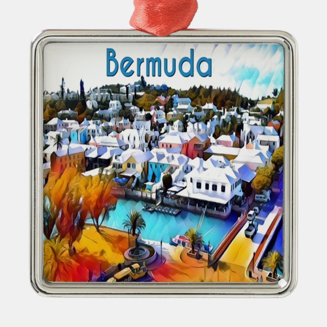 Neon Pop Art Bermuda Metal Tree Decoration (Front)