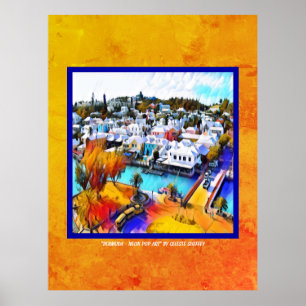 Neon Pop Art Bermuda Poster