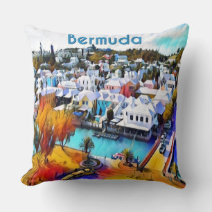 Neon Pop Art Bermuda throw pillow