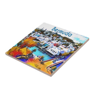 Neon Pop Art Bermuda Tile