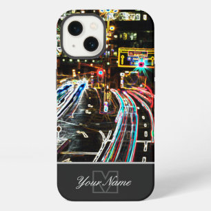Neon-Pop-Art city streets at night with Monogram! iPhone 13 Case