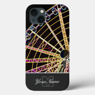 Neon-Pop-Art Ferris Wheel with Monogram! iPhone 13 Case