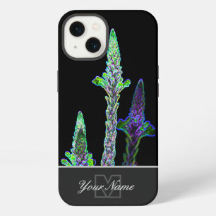 Neon-Pop-Art green blossom macro with Monogram! Ca iPhone 13 Case