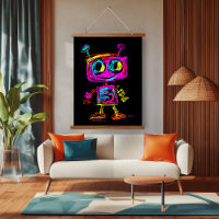 Neon Pop Art Robot: Playful and Futuristic