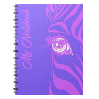 Neon Pop Art Zebra Pattern Glam Notebook