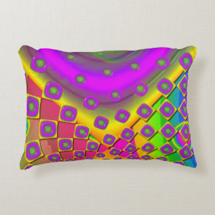 Neon Pop Paper Psychedelic  Decorative Cushion