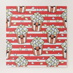 Neon Popcorn Kids Pattern Jigsaw Puzzle