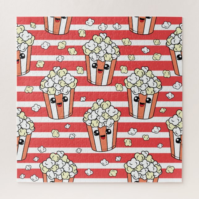 Neon Popcorn Kids Pattern Jigsaw Puzzle (Vertical)