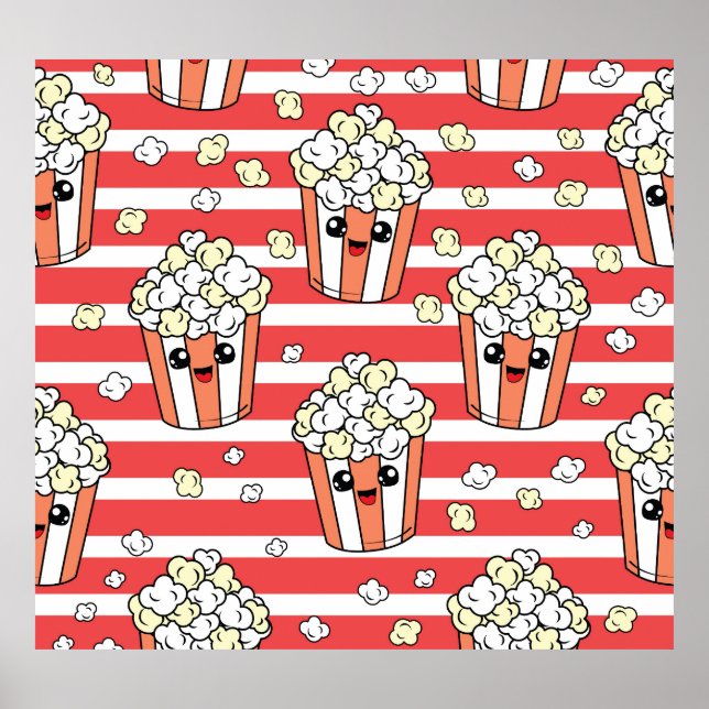 Neon Popcorn Kids Pattern Poster (Front)