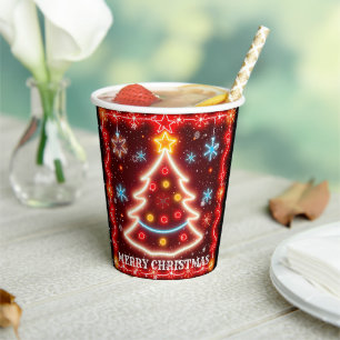 Neon Popular Christmas Holiday Collection Paper Cups