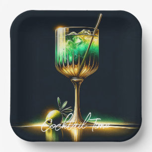Neon Popular Party Time Personalised Paper Plate