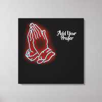 Neon Praying Hands Personalise or Customise