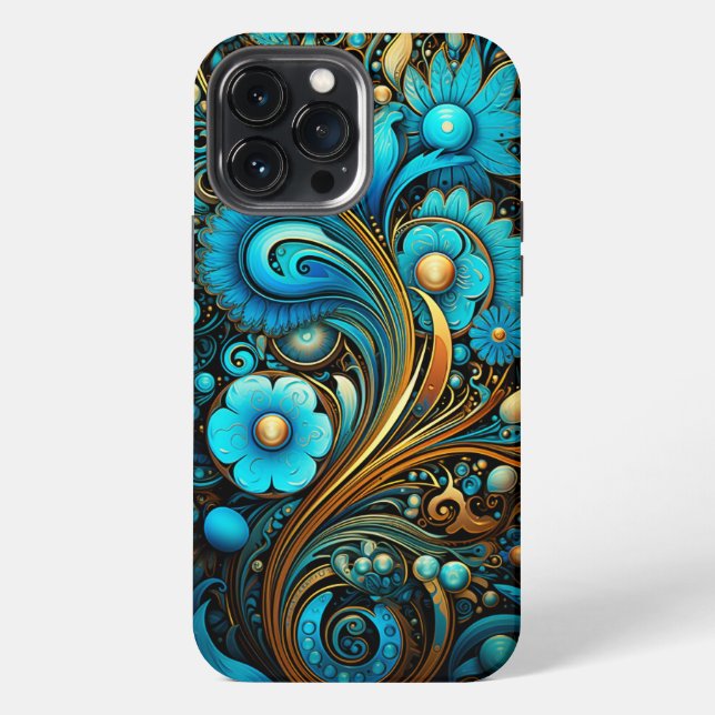 Neon Psychedelic Decopunk Design No. 910 iPhone Case (Back)