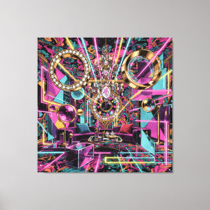Neon Psychedelic Luxury Lounge Art Canvas Print