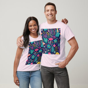 Neon Psychedelic Mushroom Forest Dream T-Shirt